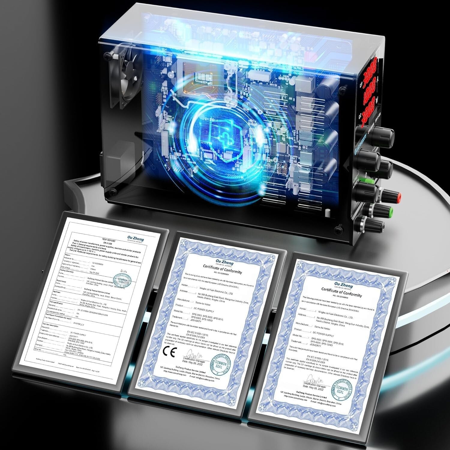 Lightweight 0-30V 10A Power Supply with 4-Digit Display & Coarse/Fine Adjustment