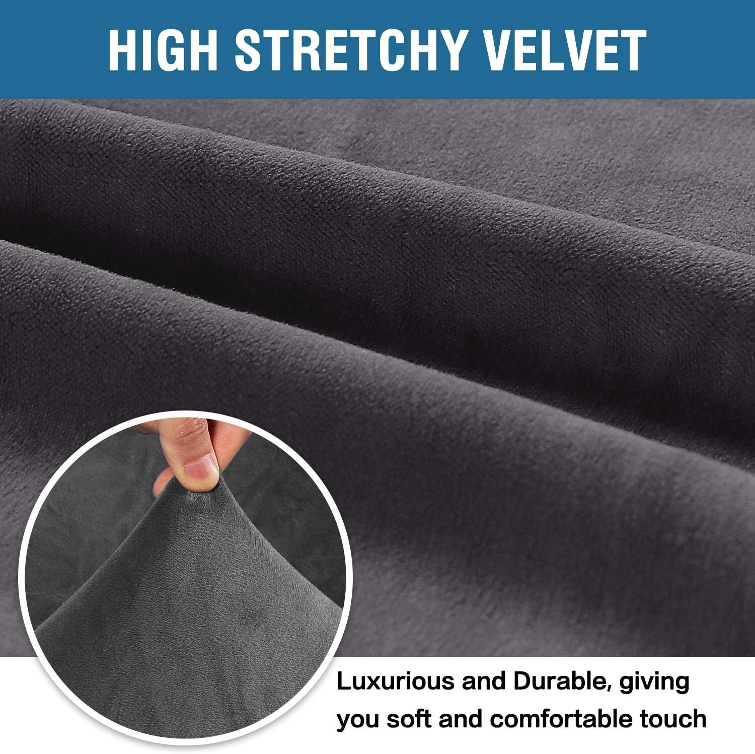 Extra Wide Velvet Sofa Covers (89"-97") - Non-Slip & Comfort Design in Gray
