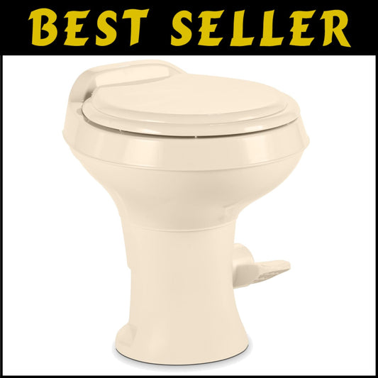 Lightweight Polypropylene Standard Height Toilet - Bone Color, Easy Installation