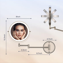 Load image into Gallery viewer, Rechargeable Wall-Mounted Makeup Mirror with 3 Lighting Modes &amp; Dimming Feature
