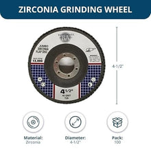 Load image into Gallery viewer, 4 1/2" Flap Discs with Premium Zirconia - 40 Grit for Efficient Angle Grinding