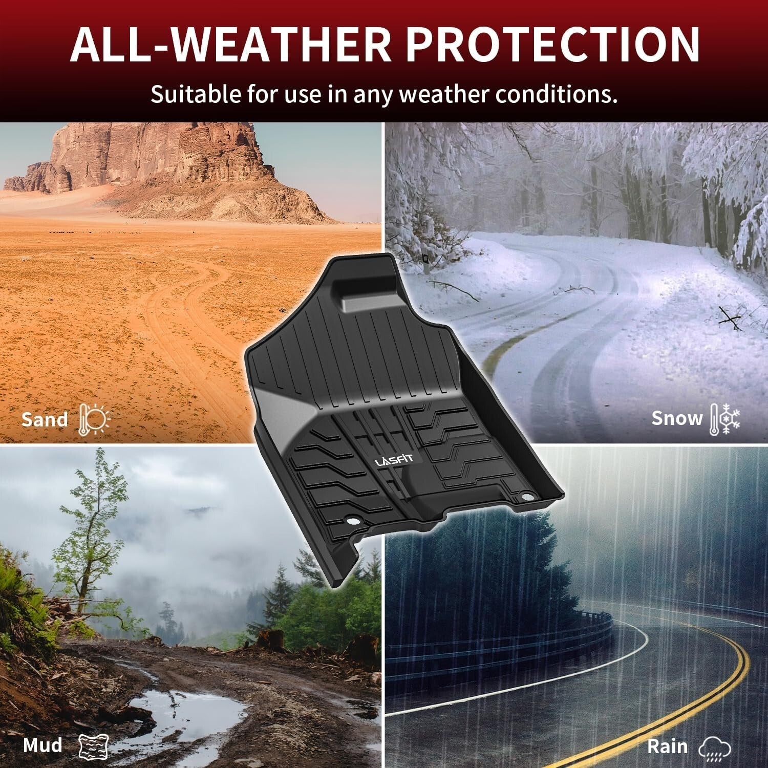 All Weather TPE Truck Floor Liners for Ram 1500 Classic Crew Cab 2019-2024