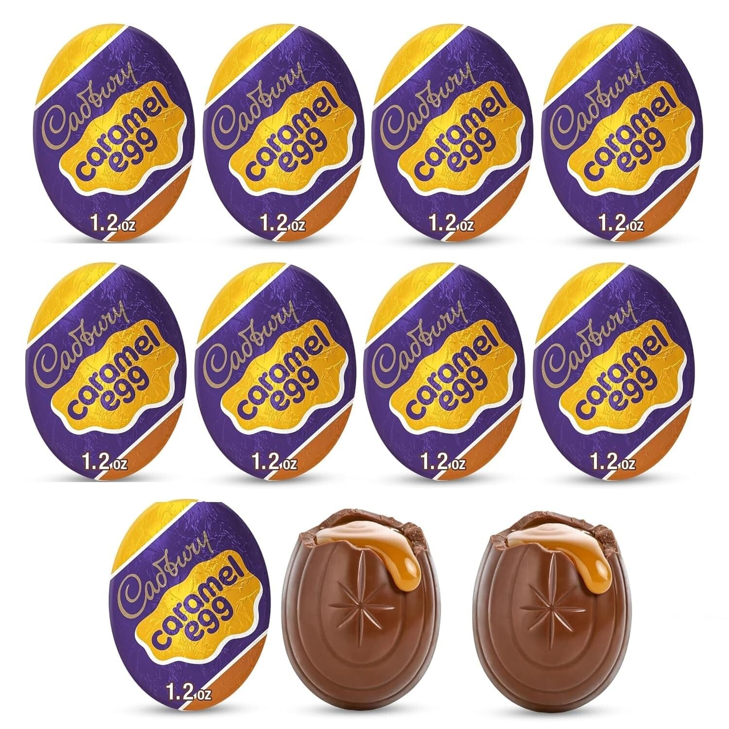 Gourmet Cadbury Milk Chocolate Easter Eggs - 48 Pack of Caramel Goodness