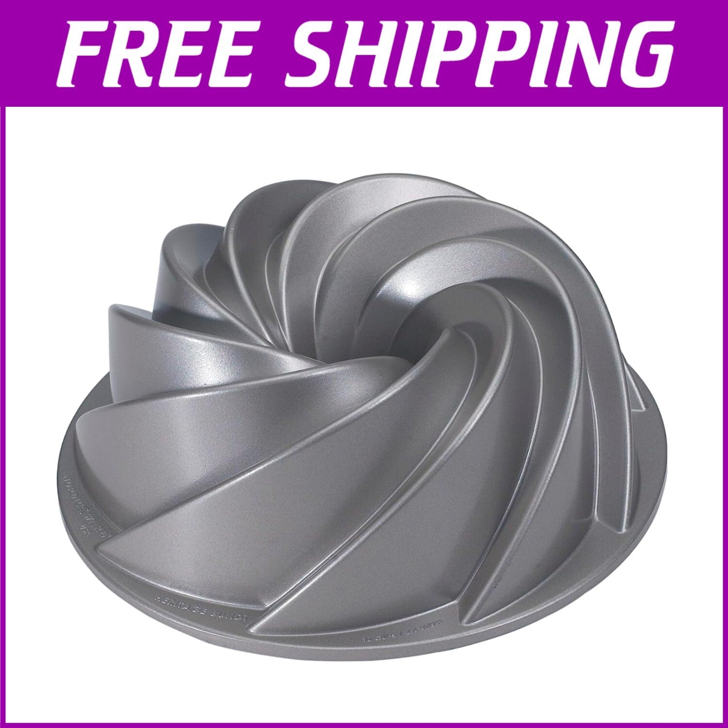Cast Aluminum Bundt Pan - High-Quality Silver Bakeware for Elegant Cakes