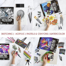 Load image into Gallery viewer, Portable 150-Piece Art Supplies Set with Professional Wooden Case for All Ages