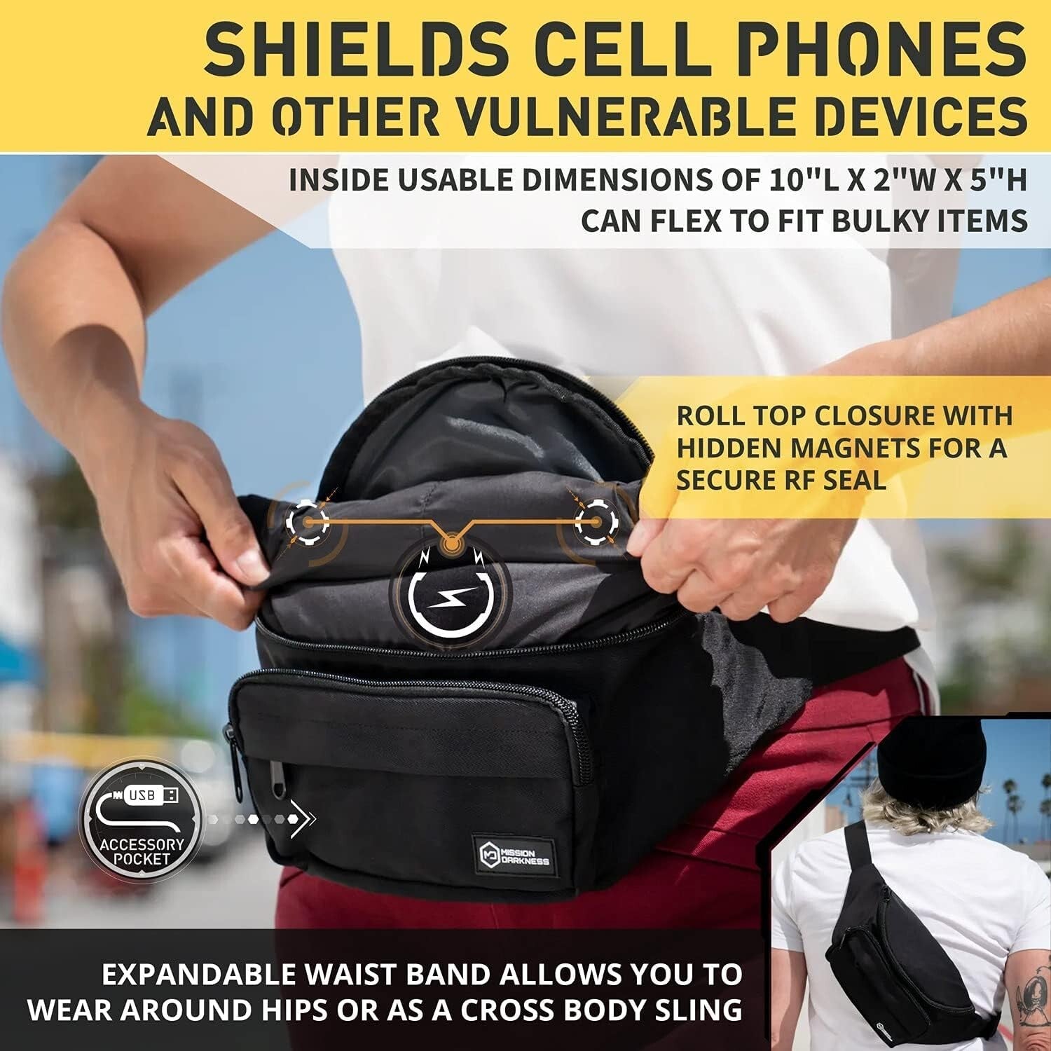 Advanced Digital Privacy Belt Bag - EMF Shielding for Phones and Accessories