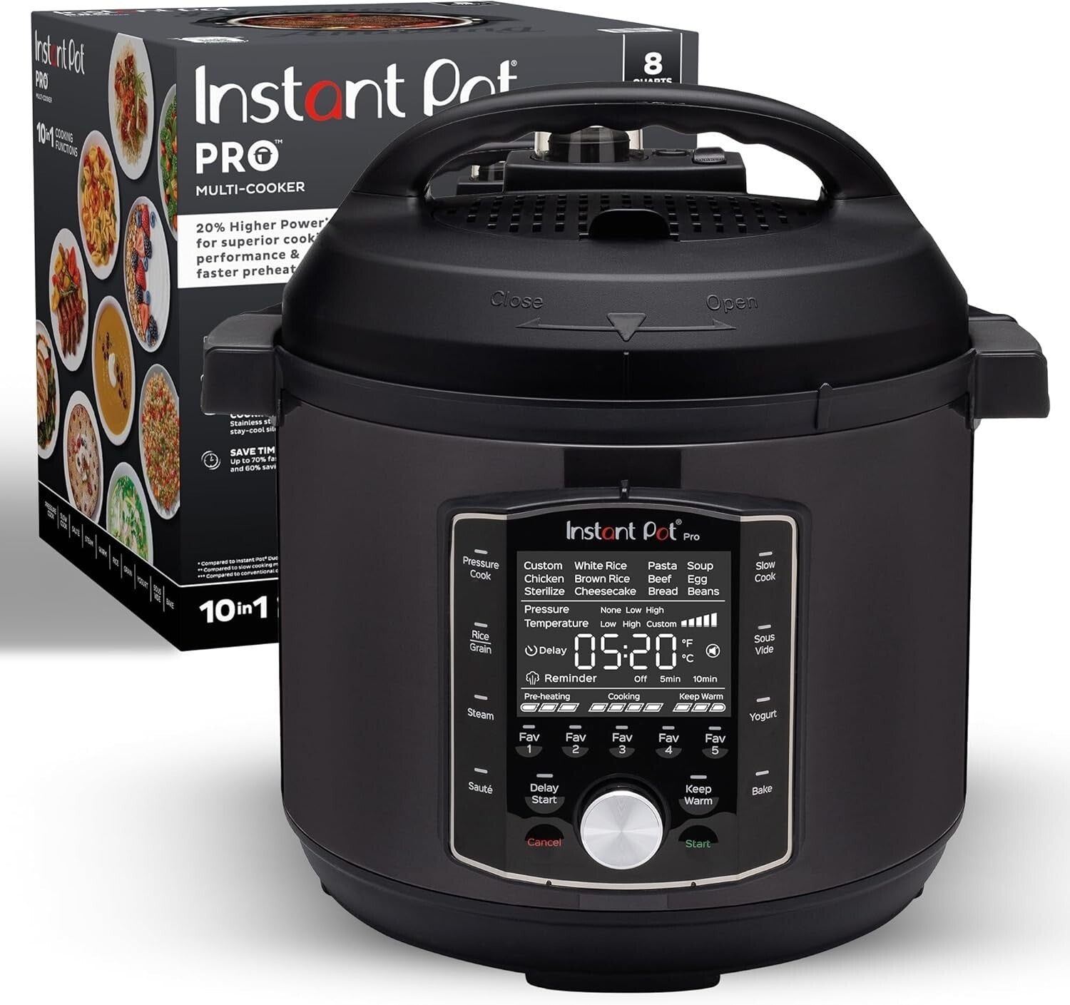 All-in-One 8 QT Programmable Cooker with Stainless Steel Pot & Recipe App