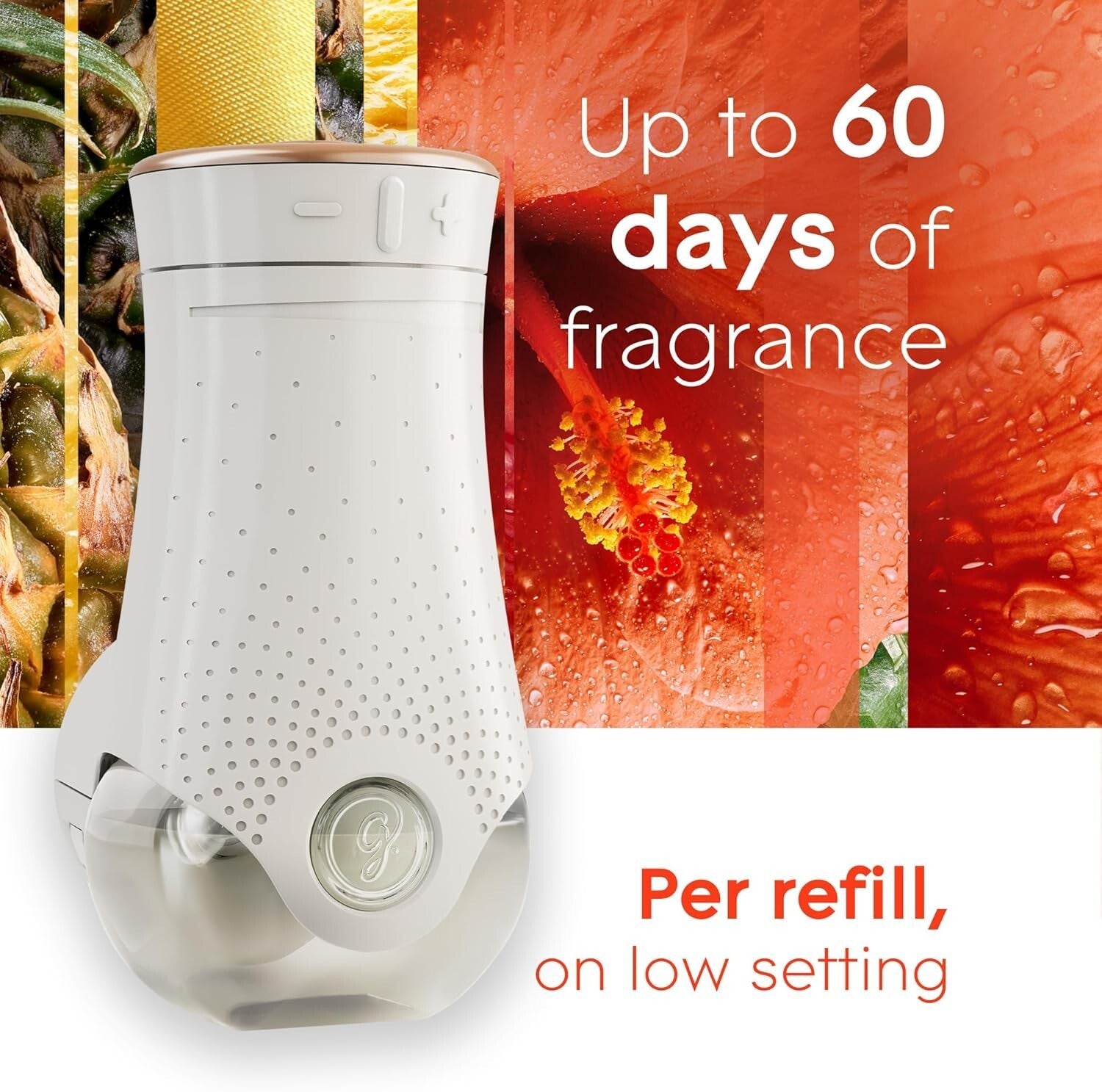 Adjustable Hawaiian Breeze PlugIns Air Freshener - 6 Refill Bottles, 50 Days