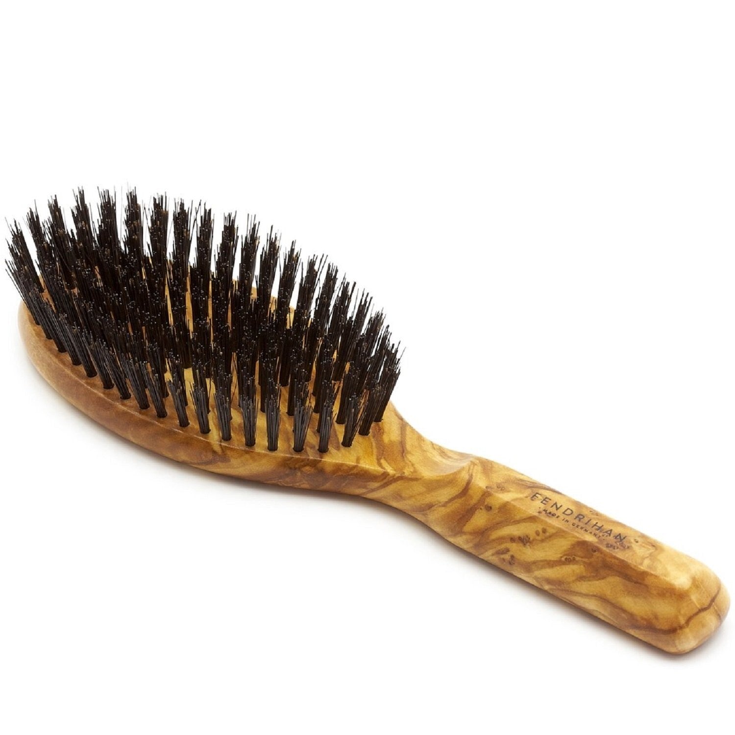 Genuine Boar Bristle Hairbrush for Men - Olivewood Handle, 8.6" Made in Germany