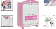 Load image into Gallery viewer, Kid-Safe 18 Inch Doll Armoire with Ample Storage for Accessories &amp; Clothes