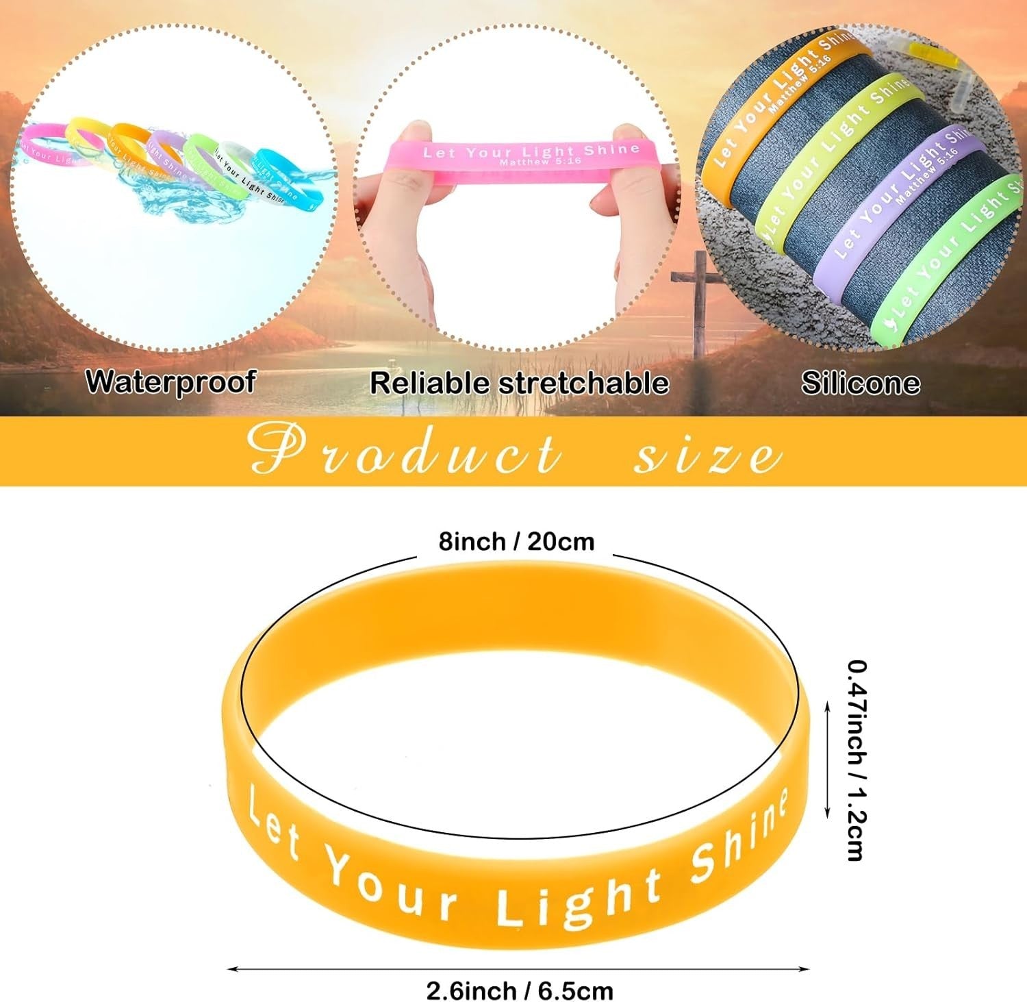 Bulk 200 Pcs Glow Bracelets and Cross Necklaces - Faithful Party Favors for Kids