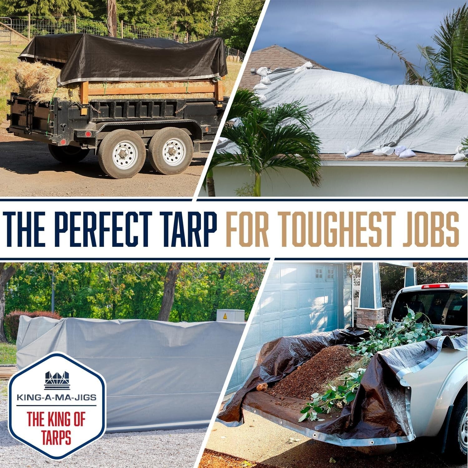 Versatile 20x20 Tarp - 10 Mil Thick, UV Resistant, Ideal for Camping & Boating