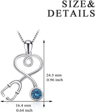 Load image into Gallery viewer, Sterling Silver Stethoscope Pendant Necklace - Perfect Gift for Doctors &amp; Nurses