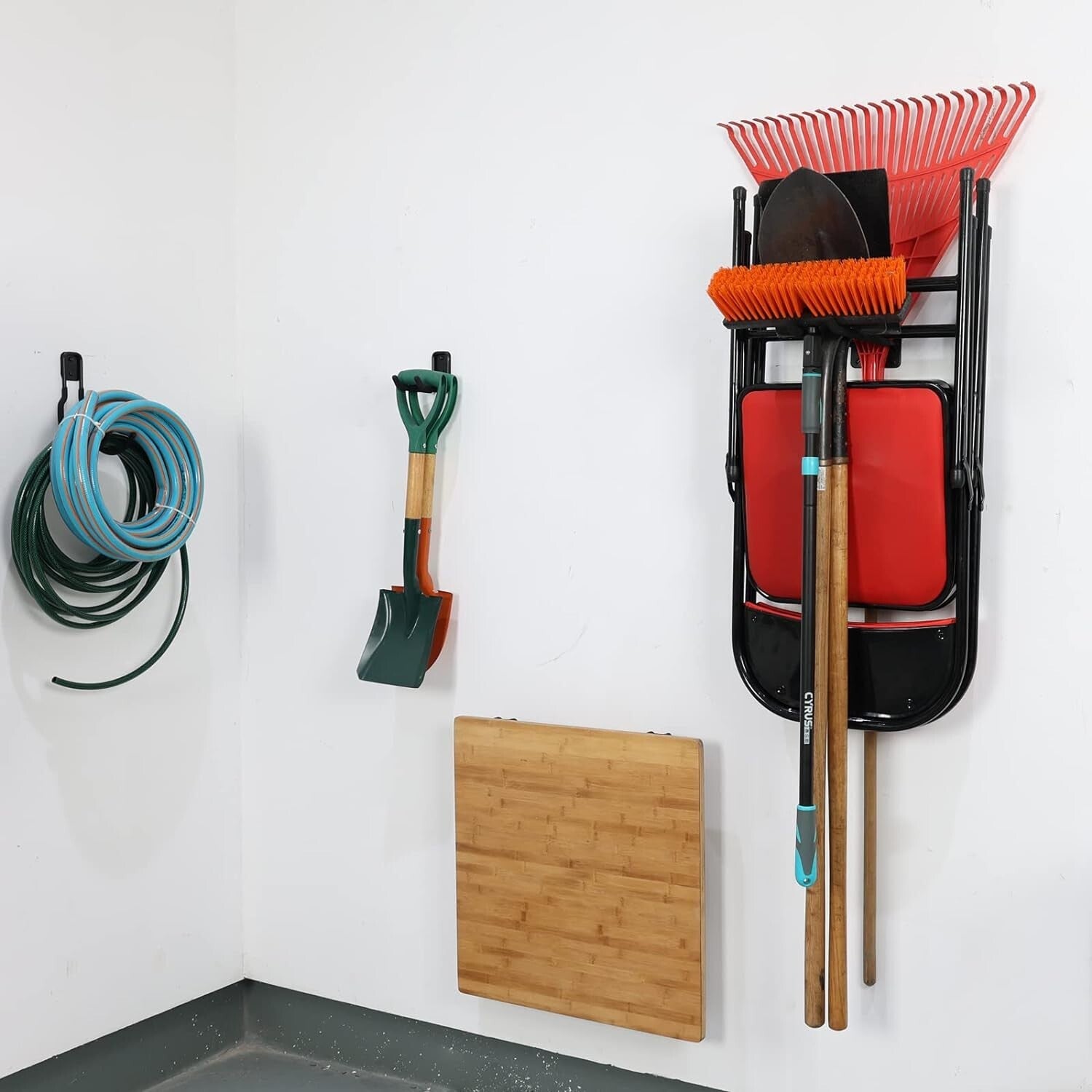 Durable Wall-Mounted Garage Hooks - Set of 4 Heavy Duty 12.4 Inch Organizers