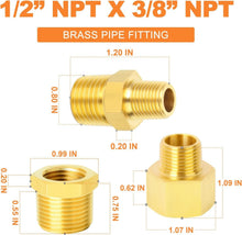 Load image into Gallery viewer, 30-Piece Brass NPT Pipe Fitting Set - Hex Bushing &amp; Reducers for Plumbing