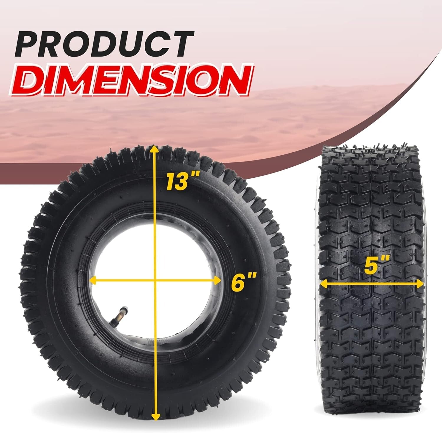 2-Set Replacement Tires and Inner Tubes - Fits Lawn Equipment & Hand Trucks Too