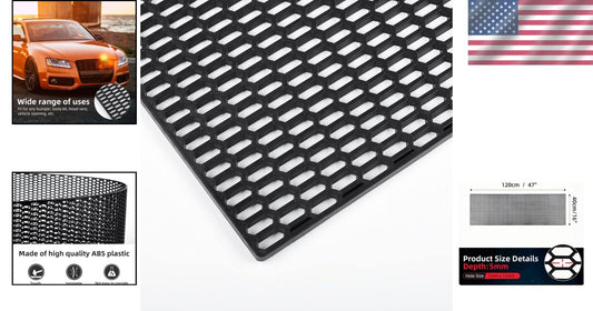 Durable 47" x 16" ABS Plastic Car Grill Mesh - Easy Install Honeycomb Design