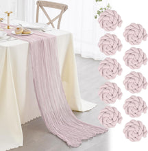 Load image into Gallery viewer, Versatile 10-Pack Pink Table Runners - Cozy Addition for Weddings &amp; Birthdays