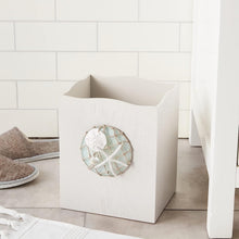 Load image into Gallery viewer, Hand-Painted Resin Trash Can with Nautical Design - Beach Home Essential