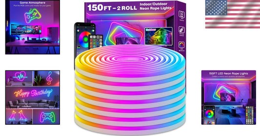 Eco-Friendly RGB Neon Rope Lights for Custom Decor & Gaming – Waterproof Rated