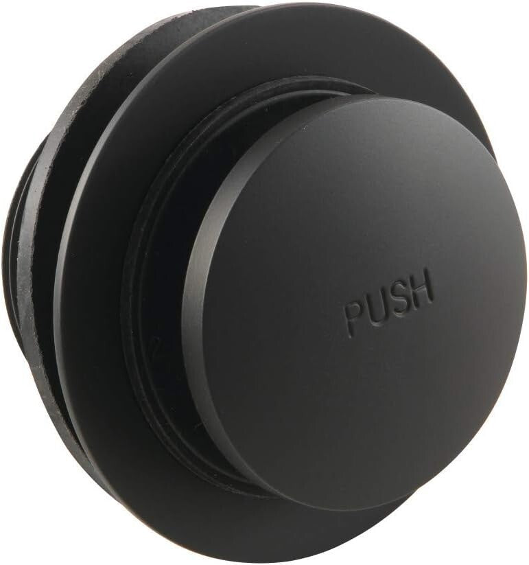 2-13/16" Matte Black Tub Drain with Easy Push Mechanism for Modern Bathrooms