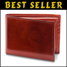 Load image into Gallery viewer, Full Grain Leather Wallet for Men - Slim Design with ID Passcase &amp; Cognac Color
