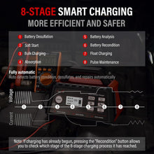 Load image into Gallery viewer, Compact 2/10/25A 12V Smart Battery Charger with Engine Start &amp; ETL Certification