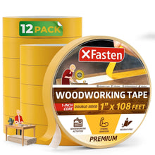 Load image into Gallery viewer, 12-Pack 1-Inch Double Sided Woodworking Tape - Perfect for Templates and Edging