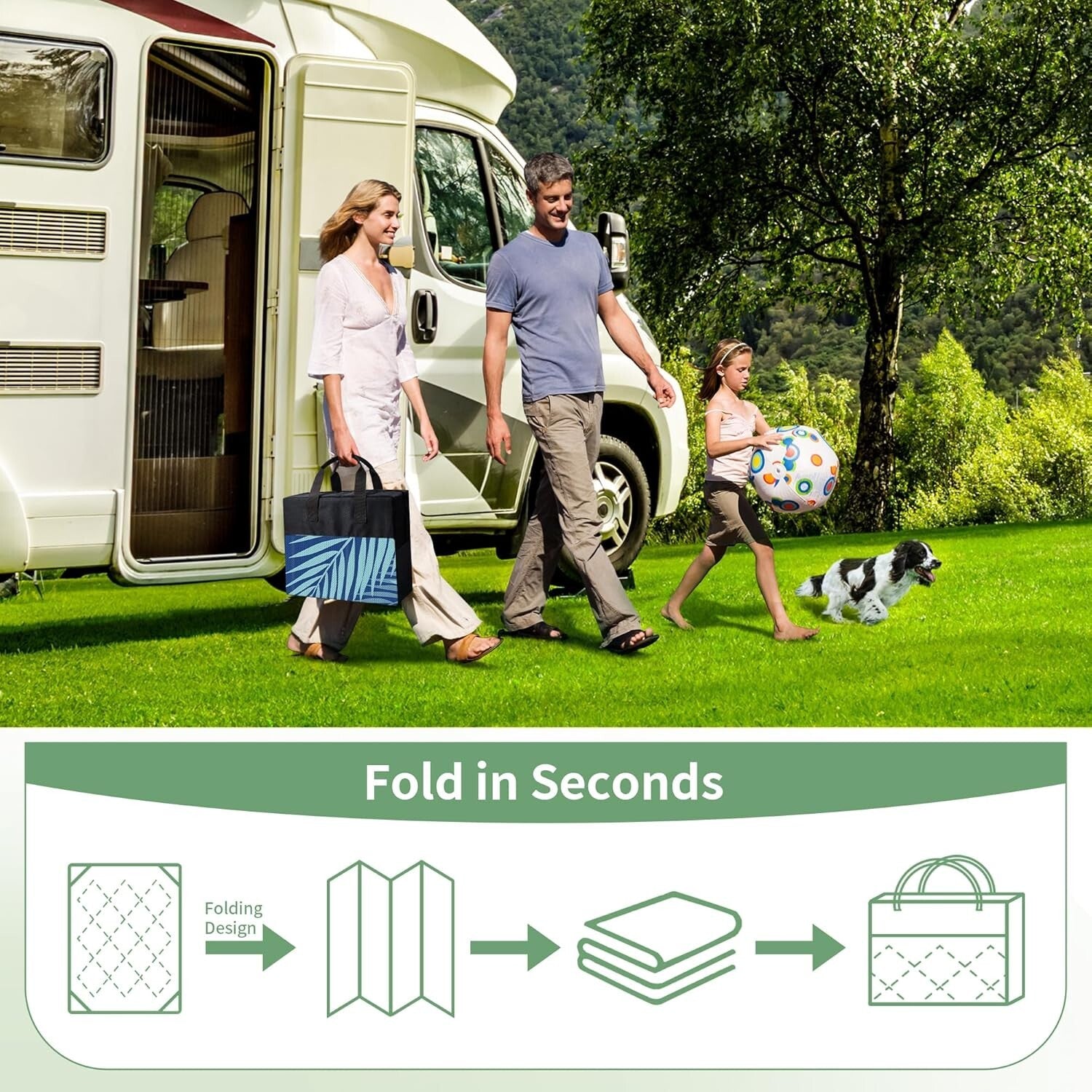 Large Waterproof Area Rug 10' x 14' - Stylish Reversible Pattern for Outdoors