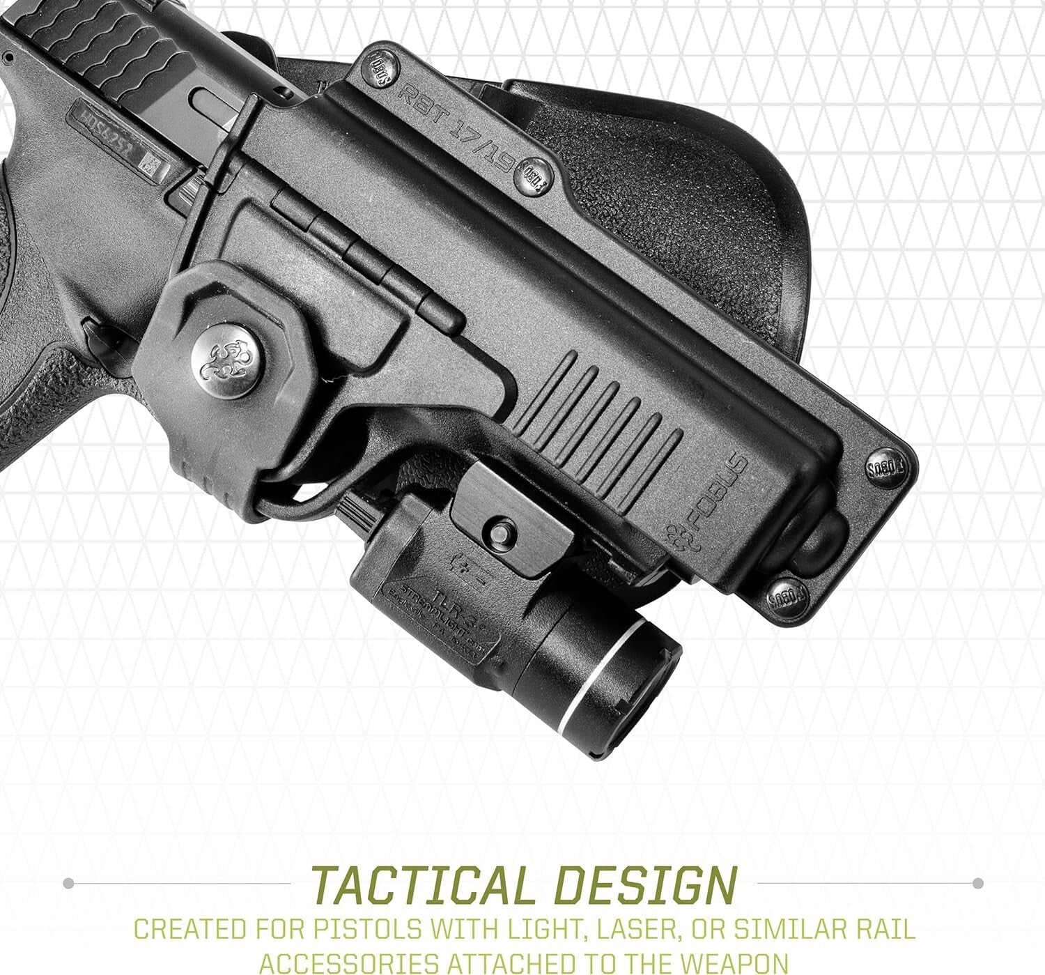 Durable Dark Grey OWB Holster for Glock 17/22/31 & M&P with Optics Support