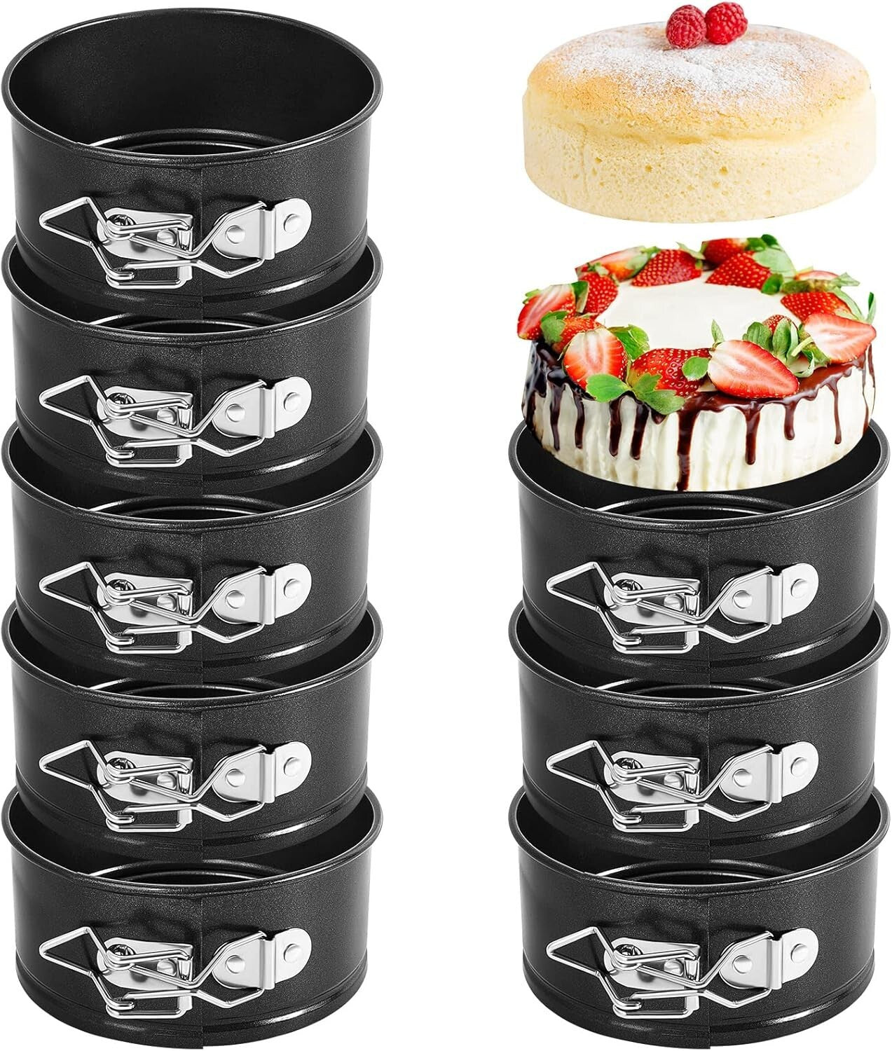 Versatile 25-Piece Mini Springform Pan Set for Baking Cheesecakes & Quiches