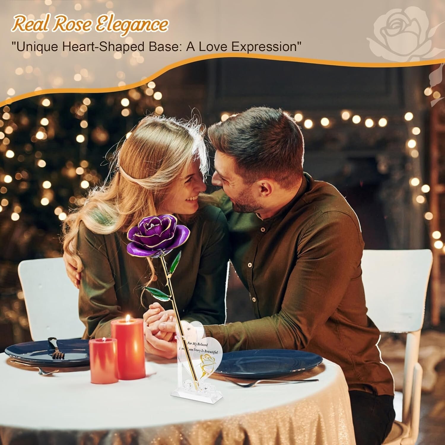 Forever Lasting 24K Gold-Plated Rose with Crystal Stand - Unique Gift Idea