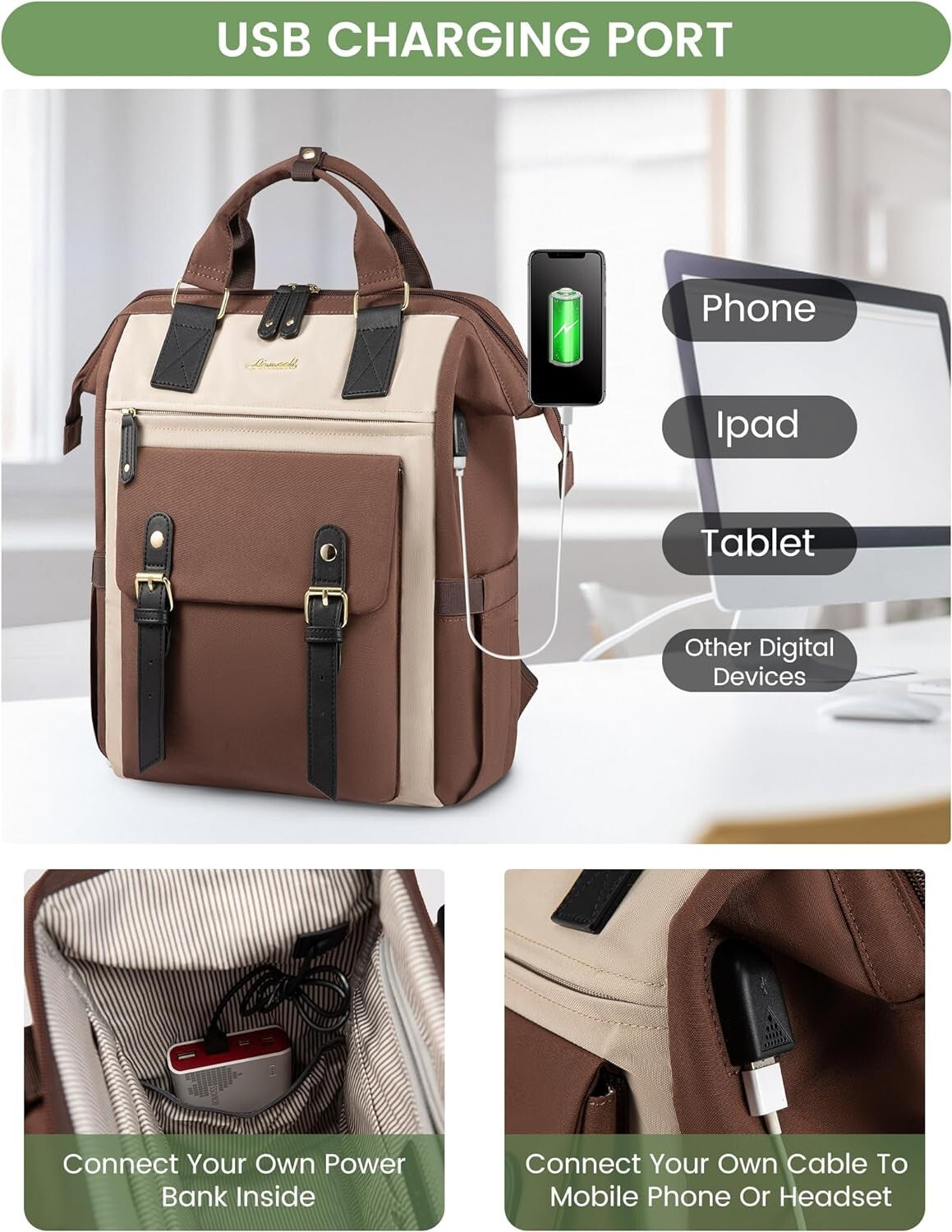 Versatile 15.6 Inch Laptop Backpack for Women - Perfect for College & Commute