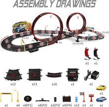 Load image into Gallery viewer, Kids Electric Slot Car Racing Set - Includes 2 Cars, Loop, and Fly-Over Track