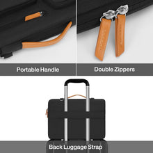 Load image into Gallery viewer, Elegant Black Laptop Shoulder Bag with Trolley Compatibility &amp; 4 Zipper Pockets