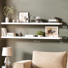 Load image into Gallery viewer, Versatile 60" Wall-Mounted Floating Shelves Set of 2 - Invisible Support Design