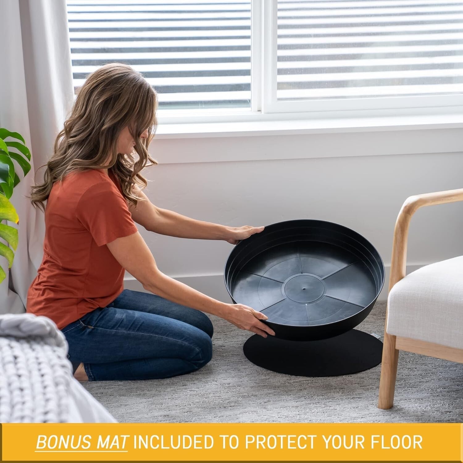 Durable 18" Plant Drip Trays - Extra-Deep Saucers for Indoor Pots and Bird Baths