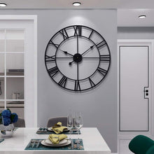 Load image into Gallery viewer, 24" Round Metal Wall Clock - Minimalist Silent Decor for Living Room &amp; Kitchen