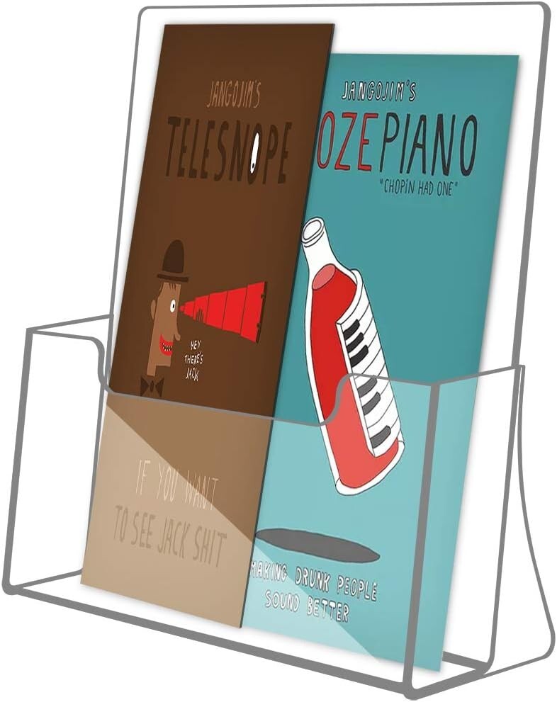 Multi-Option 6-Pack Acrylic Brochure Holders with Slanted Support - 8.5 in