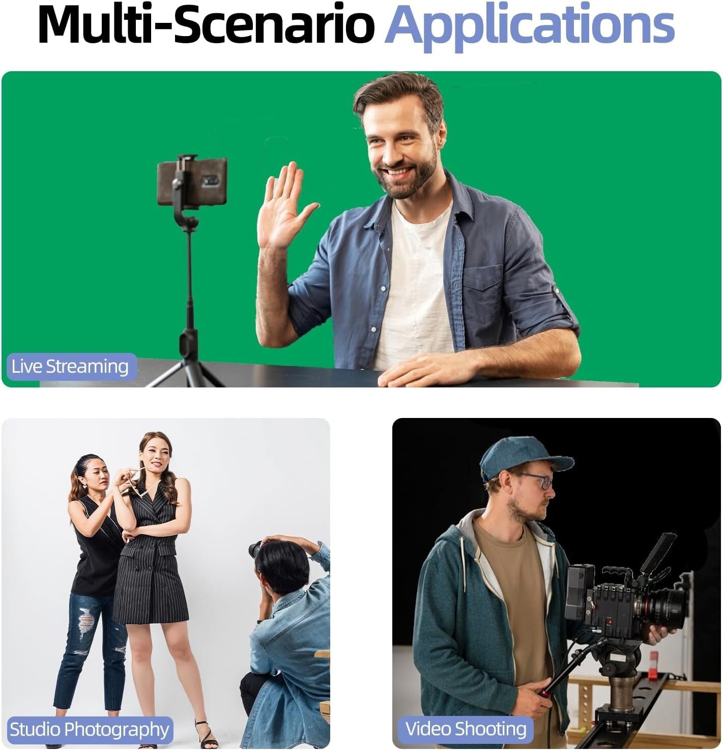 Adjustable 8.5x10ft Photo Studio Backdrop Stand with 3 Wrinkle-Resistant Styles