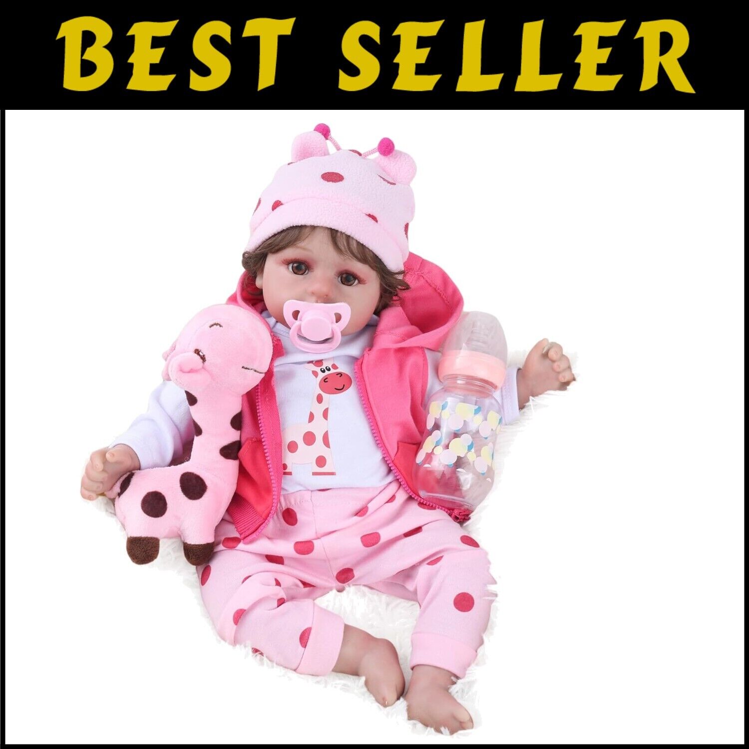 Adorable 18-Inch Silicone Reborn Girl Doll - Complete With Dress-Up Accessories