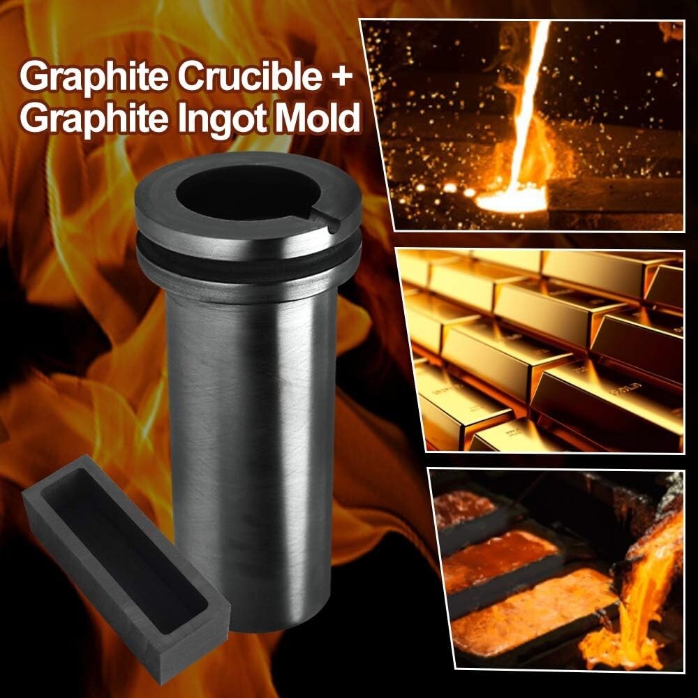 3KG Gold Melting Furnace - 1400W Digital Electric Kit with Graphite Crucible
