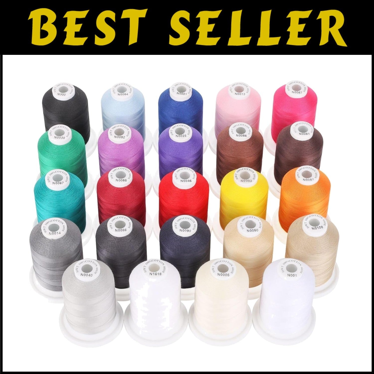 18 Options - 100% Mercerized Cotton Threads in 24 Colors for Versatile Sewing