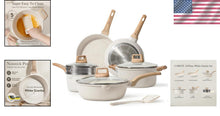 Load image into Gallery viewer, Versatile Nonstick Induction Cookware Set - 10-Piece White Granite Collection