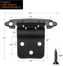 Load image into Gallery viewer, Heavy-Duty 60 Pairs Matte Black Self-Closing Hinges - Easy Install for Cabinets