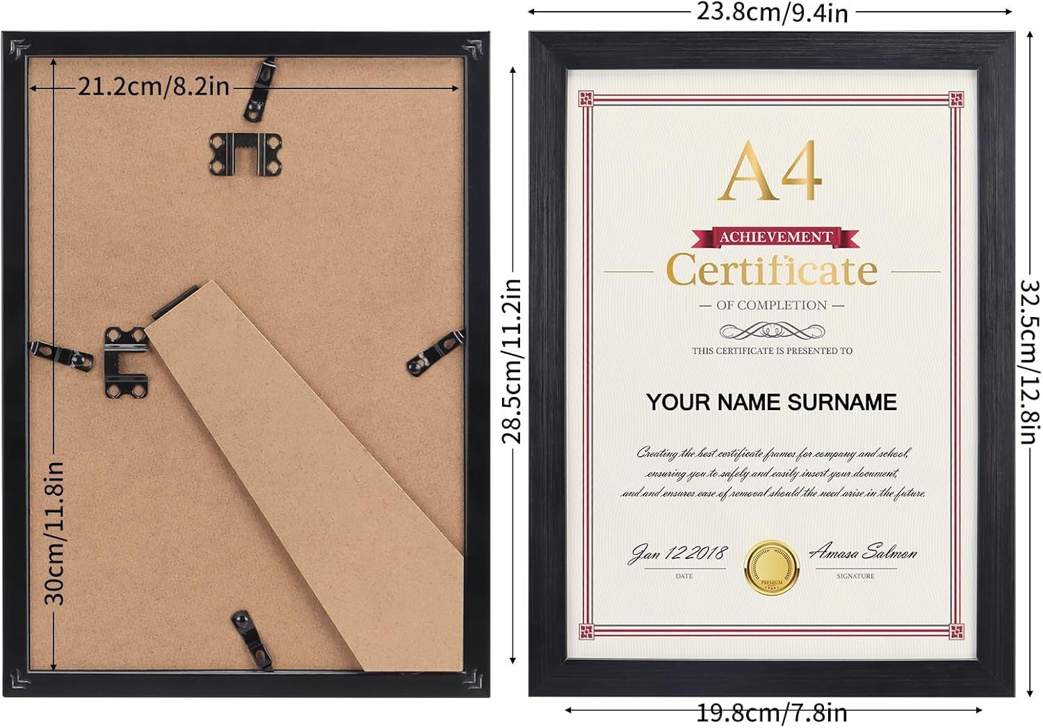 Elegant A4 Black Picture Frame Set of 12 for Stylish Wall and Tabletop Displays