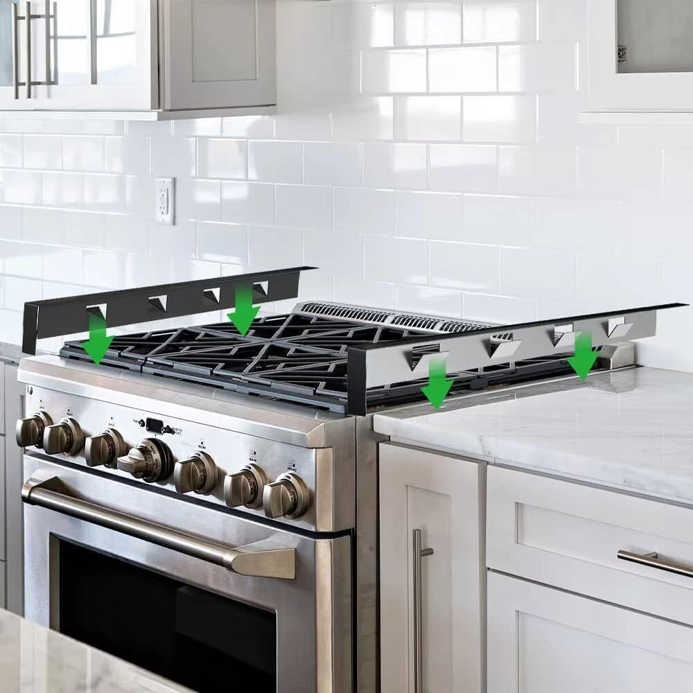 Sleek and Durable 2Pcs Stainless Steel Stove Gap Filler - Heat-Resistant Design