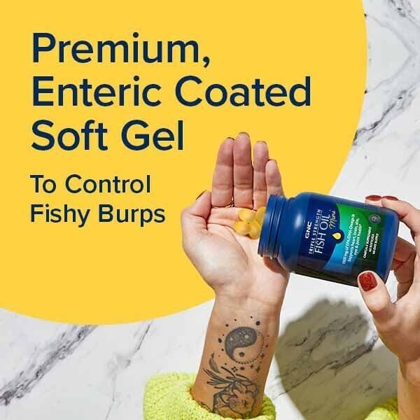 Wild Caught Omega-3 Fish Oil - 1000mg EPA/DHA, Joint & Skin Support, Gluten-Free