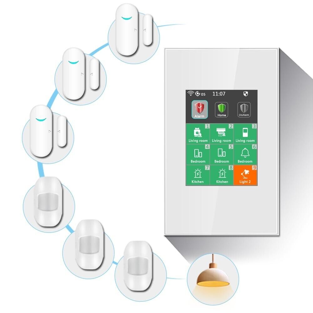Smart Light Switch and Wireless Alarm System Combo for Home Security Upgrade