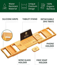 Load image into Gallery viewer, Stylish Bamboo Bath Tray - Expandable &amp; Waterproof Design for Luxurious Soaks